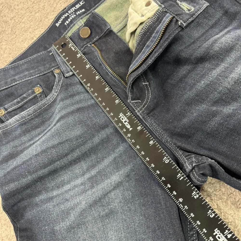 Banana Republic Travel Jeans 31x27 (hemmed) Slim Fit Washed Indigo Blue Stretch